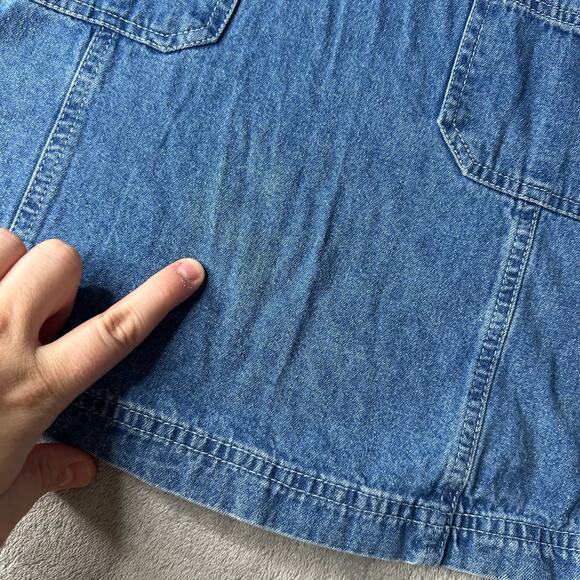 Vintage Kids Radishes and Roses Size 10 Denim Overall Dress 100% Cotton - Picture 2 of 11